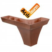 Lüks Mobilya Kanepe Sehpa Puf Koltuk Ayağı 10 cm Kahverengi Ahşap Desenli Ayak thumbnail 1