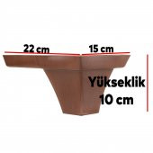 Lüks Mobilya Kanepe Sehpa Puf Koltuk Ayağı 10 cm Kahverengi Ahşap Desenli Ayak thumbnail 6