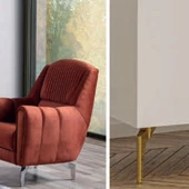 Logan Lüks Mobilya Kanepe Sehpa Tv Ünitesi Koltuk Ayağı 16 Cm Parlak Gold Baza Ayakları - 6