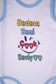 YENİ SEZON DEDEM BENİ ÇOK SEVİYO YAZILI PAMUK BEBEK BADİ ZIBIN - 6