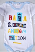 YENİ SEZON BABA KATILIYORUM ANNEM PATRON YAZILI BEBEK ÇOCUK UZUN KOL PAMUK BADY ZIBIN - 12