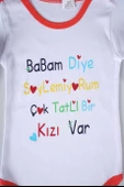 YENİ SEZON BABAM DİYE DEMİYORUM YAZILI BEBEK ÇOCUK UZUN KOL PAMUK BADY ZIBIN thumbnail 2