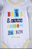 YENİ SEZON BABA KATILIYORUM ANNEM PATRON YAZILI BEBEK ÇOCUK UZUN KOL PAMUK BADY ZIBIN - 4