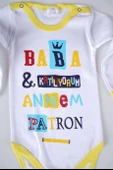 YENİ SEZON BABA KATILIYORUM ANNEM PATRON YAZILI BEBEK ÇOCUK UZUN KOL PAMUK BADY ZIBIN - 10