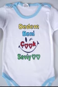 YENİ SEZON DEDEM BENİ ÇOK SEVİYO YAZILI BEBEK ÇOCUK UZUN KOL PAMUK BADY ZIBIN - 6