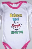 YENİ SEZON BABAM BENİ ÇOK SEVİYO YAZILI BEBEK ÇOCUK UZUN KOL PAMUK BADY ZIBIN - 10