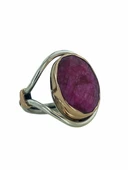 Oval Yakut Taşlı Otantik El Üretim Özel Tasarım Gümüş Yüzük - 4