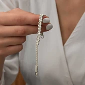 Gümüş Kazaziye Örgü Bileklik thumbnail 8