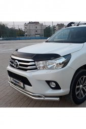 İtibar Toyota Hilux Ön Kaput Koruma Rüzgarlığı 3mm Akrilik (ABS) Parlak Siyah Deflektör 2015-2020 thumbnail 3