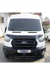 İtibar Ford Transit Ön Kaput Koruma Rüzgarlığı 3mm Akrilik (ABS) Parlak Siyah Deflektör 2014-2018 - 6
