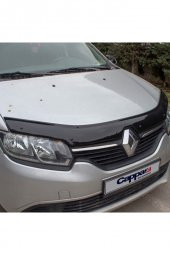 İtibar Renault Symbol Ön Kaput Koruma Rüzgarlığı 3mm Akrilik (ABS) Parlak Siyah Deflektör 2013-> thumbnail 3