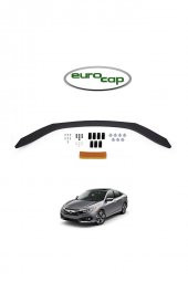 İtibar Honda Civic 10 Ön Kaput Koruma Rüzgarlığı 3mm Akrilik (ABS) Parlak Siyah Deflektör 2016-> thumbnail 1