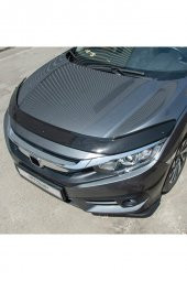 İtibar Honda Civic 10 Ön Kaput Koruma Rüzgarlığı 3mm Akrilik (ABS) Parlak Siyah Deflektör 2016-> thumbnail 4