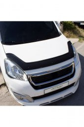 Peugeot Partner Ön Kaput Koruma Rüzgarlığı 3mm Akrilik (ABS) Parlak Siyah Deflektör 2015-18 - 2