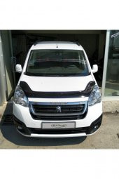 Peugeot Partner Ön Kaput Koruma Rüzgarlığı 3mm Akrilik (ABS) Parlak Siyah Deflektör 2015-18 - 3