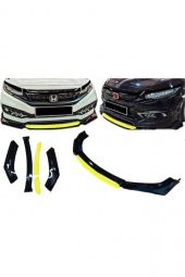 İtibar Opel Vectra Uygun Universal Flaplı 4 Parça Lip Piano Black Sarı Dilli - 1
