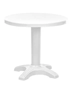 Omnipazar SY-2556 Beyaz Yuvarlak Plastik Masa 80x72 cm 51012 - 1