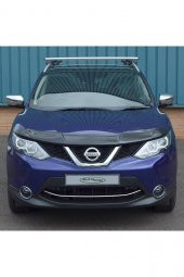 İtibar Nissan Qashqai Ön Kaput Koruma Rüzgarlığı 3mm Akrilik (ABS) Parlak Siyah Deflektör 2014-2016 thumbnail 3