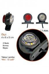 İtibar Mini Takoz 12 Ledli Kırmızı-beyaz 12v-24v - 2