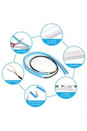 İtibar 3d Far Üstü Ve Far Içi 2 Renkli Selamlamalı Kayar Sinyalli Gündüz Ledi 60cm thumbnail 6