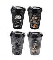Kahve Bardağı - Kapaklı Desenli 650ML - 1