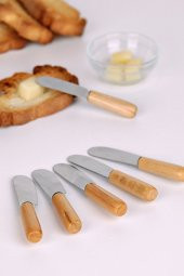 Tereyağı Bıçağı - Mini Spatula Ahşap Saplı 6 Adet - 2