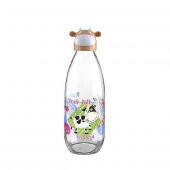 İnek Tasarımlı Sevimli Cam Suluk - Süt Şişesi 1000 ML - 2