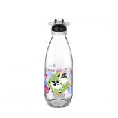 İnek Tasarımlı Sevimli Cam Suluk - Süt Şişesi 1000 ML - 3