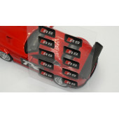 Audi RS Logo 3D Cam Açma Torpido Konsol Ayna Çıkartma Seti thumbnail 3