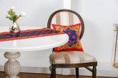 Finezza Belize Baskılı Saten Kırmızıya Siyah Kırlent Kılıfı 45x45 cm ikili -1435 - 3