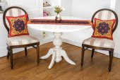 Finezza Belize Baskılı Kumaş Kırmızıya Siyah Kırlent Kılıfı 45x45 cm - 1438 - 4