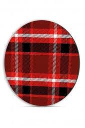 Çap 32 cm Kırmızı Ekose Desenli Cam Kesme Tablası thumbnail 2