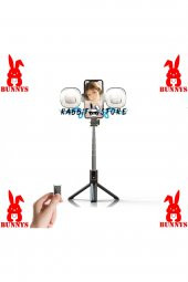 RABBİT STORE Samsung Galaxy Z Flip Uyumlu Işıklı Tripod Bluetooth Selfie Çubuğu Kumadalı Tiktok Youtube Çekimi - 1