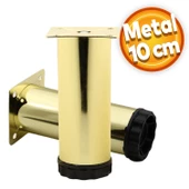 Akça Ayarlanabilir Mobilya Kanepe Koltuk Baza Yükseltme Yükseltici Ayağı Metal Ayakları 10 Cm Gold - 1