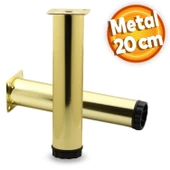 Akça Ayarlanabilir Mobilya Kanepe Koltuk Baza Yükseltme Yükseltici Ayağı Metal Ayakları 20 Cm Gold - 1