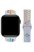 Apple Watch 42-44 Mm Uyumlu Delikli Renkli Silikon Kordon - 9