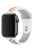 Apple Watch 42-44 Mm Uyumlu Delikli Renkli Silikon Kordon - 2
