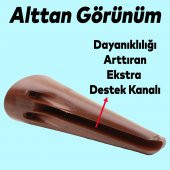 Lüks Mobilya Kanepe Sehpa TV Ünitesi Koltuk Ayağı 20 cm Ahşap Desenli Kahverengi Baza Ayak thumbnail 3