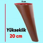 Lüks Mobilya Kanepe Sehpa TV Ünitesi Koltuk Ayağı 20 cm Ahşap Desenli Kahverengi Baza Ayak thumbnail 5