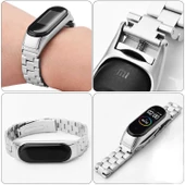 Xiaomi Mi Band 4 Mi Band 3 Uyumlu Metal Kordon Kayış - 6