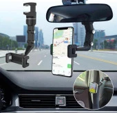 Araç İçi Telefon Tutucu Dikiz Aynası Uyumlu Çok Fonksiyonel 360 Ayarlanabilir Başlık - 3