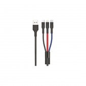 Phixi Force CB631 Örgülü ve Güçlendirilmiş 100 Cm Çoklu Şarj ve Data Kablosu - 1