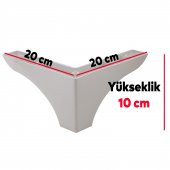 Lüks Mobilya Kanepe Sehpa Puf Koltuk Ayağı 10 cm Beyaz Baza Ayak thumbnail 5
