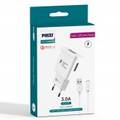 Phixi QCH202T Basic 12V / 3A Qualcomm 3.0 Type-C USB Kablolu Hızlı Şarj Cihazı - 2