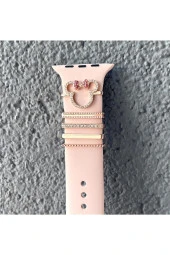 Apple Watch Uyumlu Kordon Aksesuarı Charm Set Rose Gold - 1