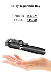 Selfie Stick L01 Bluetooth Selfie Çubuğu Tripod monopod Uzaktan Kumandalı thumbnail 4