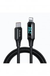 Ca-1030 36w Type-c To Lightning Dijital Göstergeli Data-şarj Kablosu 1.2m-siyah - 1