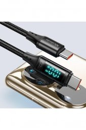 Ca-1100 100w Type-c To Type-c Dijital Göstergeli Data-şarj Kablosu 5a 1.2m-siyah - 4