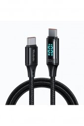 Ca-1100 100w Type-c To Type-c Dijital Göstergeli Data-şarj Kablosu 5a 1.2m-siyah - 1