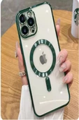 iPhone 11 Pro Max Kılıf Magsafe Köşeleri Renkli Lüx Şeffaf Kamera Lens Korumalı - 3